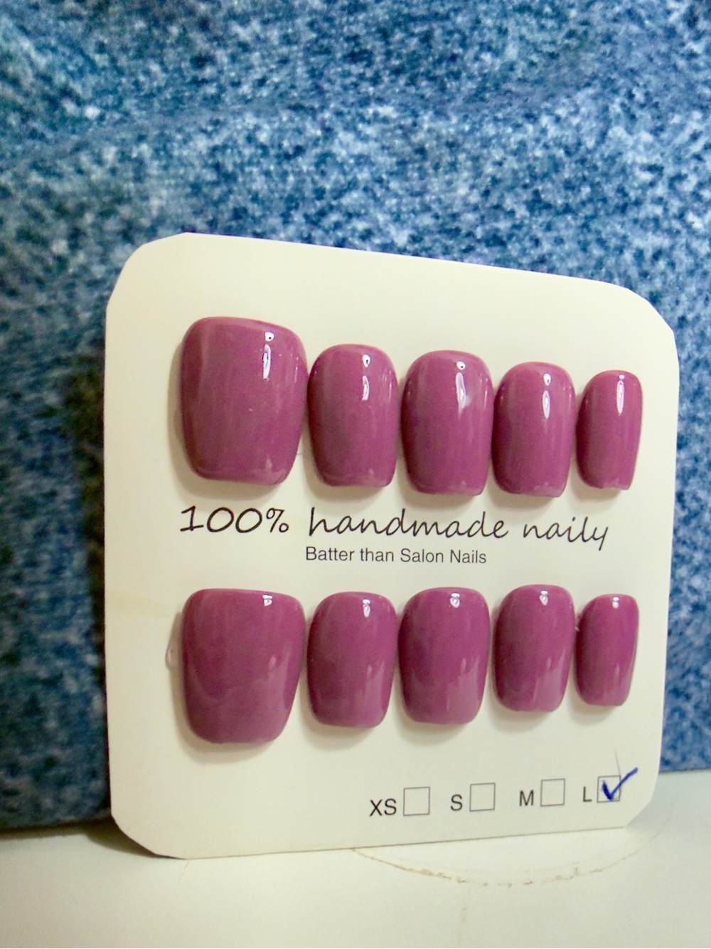 Handmade Deep Mauve Press-On Nails Size L